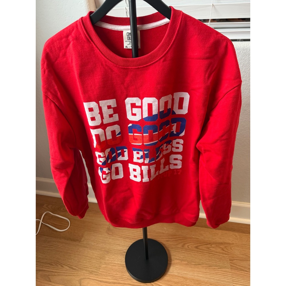 Comfort Colors Buffalo Bills Sweatshirt Red Be Good Do Good MVP 17 XL